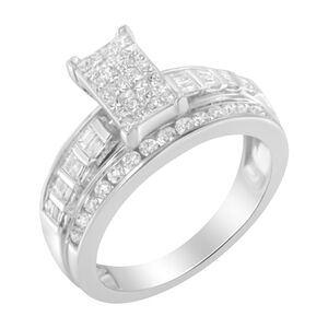 14K White Gold 1.0 Cttw Mixed-Cut Diamond